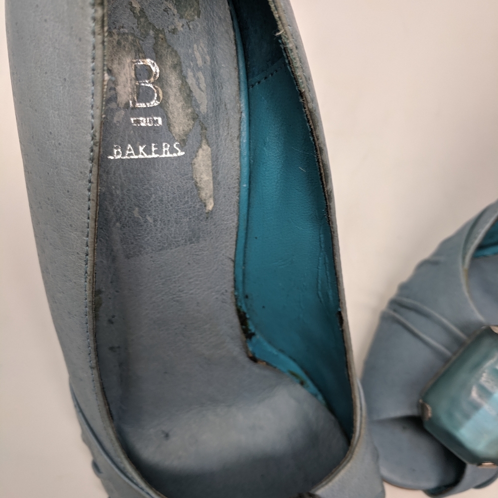 Baker's | Diva jeweled leather blue wedges - Picture 6 of 6